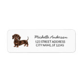 Modern trendy dachshund hond retouradres etiket (Voorkant)