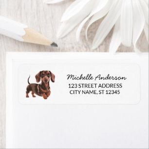 Modern trendy dachshund hond retouradres etiket