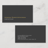 Modern Trendy Dark Gray Hair Stylist Visitekaartje (Voorkant / Achterkant)