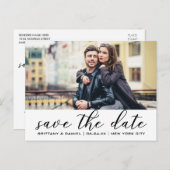 Modern Trendy | De datum-foto opslaan Aankondigingskaart (Voorkant / Achterkant)