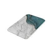 Modern Trendy Donker Blauwgroen Goud Marmer Badmat (Gekanteld)