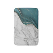 Modern Trendy Donker Blauwgroen Goud Marmer Badmat (Voorkant Verticaal)