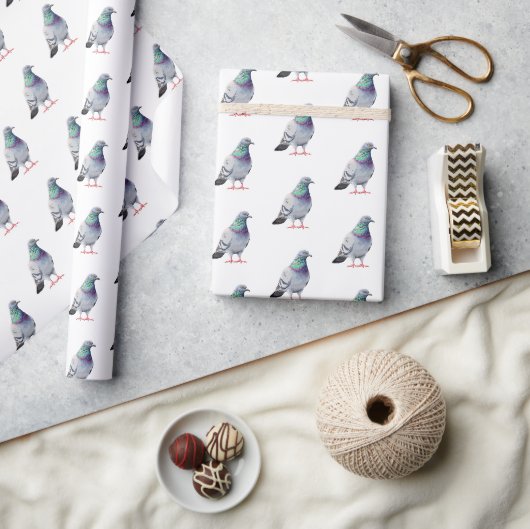 Modern Trendy Duif ontwerp Patroon Cadeaupapier (Crafts)