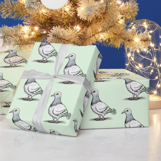 Modern Trendy Duif ontwerp Patroon Cadeaupapier (Feestdagen)