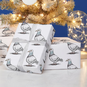 Modern Trendy Duif ontwerp Patroon Cadeaupapier