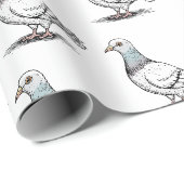 Modern Trendy Duif ontwerp Patroon Cadeaupapier (Rol Hoek)