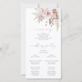Modern Trendy Dusty Roos Blush Wedding Program (Achterkant)
