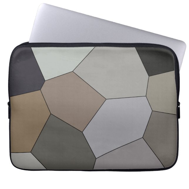 Modern Trendy Earth Toned Pattern Laptop Sleeve (Voorkant)