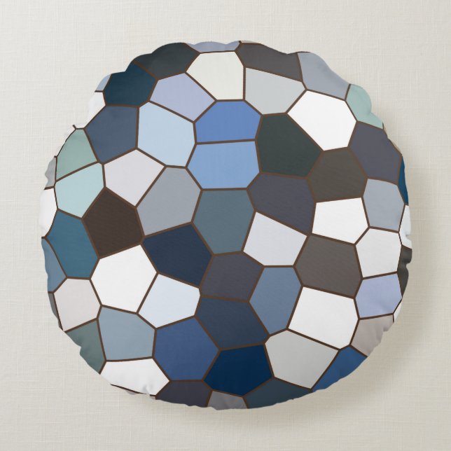 Modern Trendy Earth Toned Pattern Rond Kussen (Voorkant)
