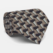 Modern Trendy Earth Toned Pattern Stropdas (Opgerold)