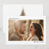 Modern Trendy eenvoudig kerstpaar Foto Feestdagenkaart (Voorkant / Achterkant)