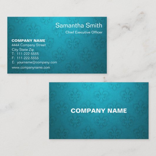 Modern Trendy Elegant Blauw gradiënt vlakte minima Visitekaartje (Voorkant / Achterkant)