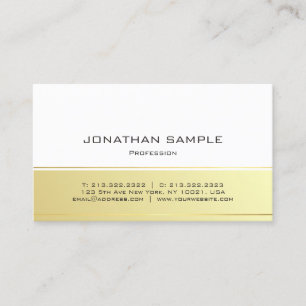 Modern Trendy Elegant Gold Kijk Minimalist Plain Visitekaartje