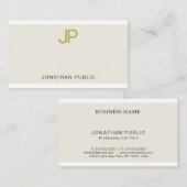 Modern Trendy Elegant Gold Monogram Design Luxe Visitekaartje (Voorkant / Achterkant)