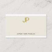 Modern Trendy Elegant Gold Monogram Design Luxe Visitekaartje (Voorkant)