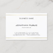 Modern Trendy Elegant Gold Striped Clean Plain Visitekaartje (Achterkant)