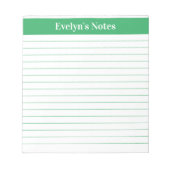 Modern Trendy Elegant Green Script Large Print Notitieblok (Voorkant)
