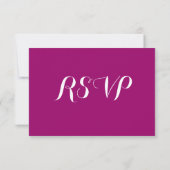 Modern Trendy Elegant Magenta Wedding RSVP-kaarten RSVP Kaartje (Achterkant)