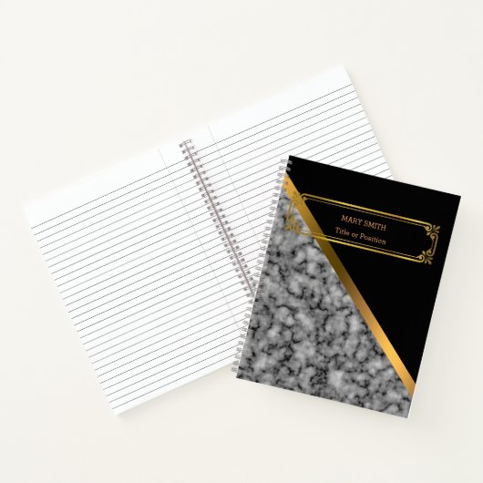 Modern Trendy Elegant Marble Gold Notitieboek (Binnen)