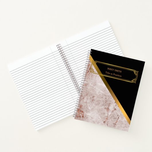 Modern Trendy Elegant Marble Gold Notitieboek (Binnen)