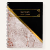 Modern Trendy Elegant Marble Gold Notitieboek (Voorkant)