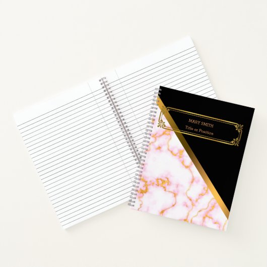 Modern Trendy Elegant Marble Gold Notitieboek (Binnen)