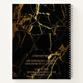 Modern Trendy Elegant Marble Gold Notitieboek (Achterkant)