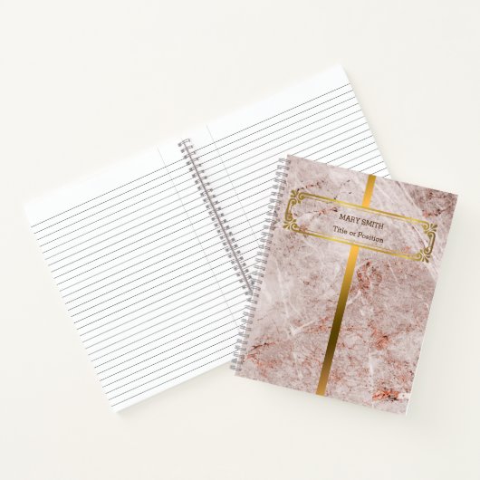 Modern Trendy Elegant Marble Gold Notitieboek (Binnen)