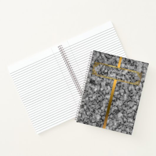 Modern Trendy Elegant Marble Gold Notitieboek (Binnen)