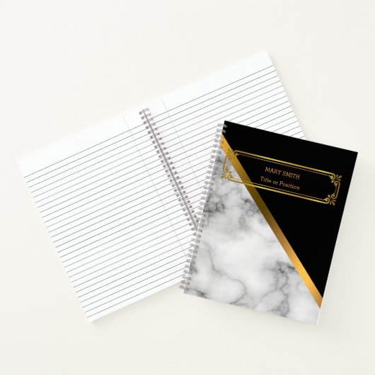 Modern Trendy Elegant Marble Gold Notitieboek (Binnen)