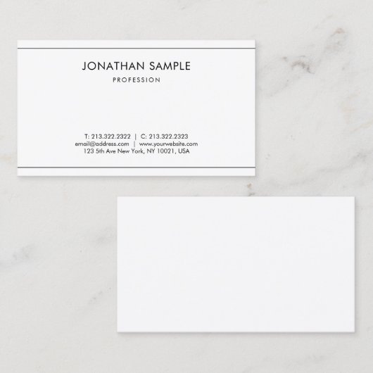 Modern Trendy Elegant Minimalist Professional Chic Visitekaartje (Voorkant / Achterkant)