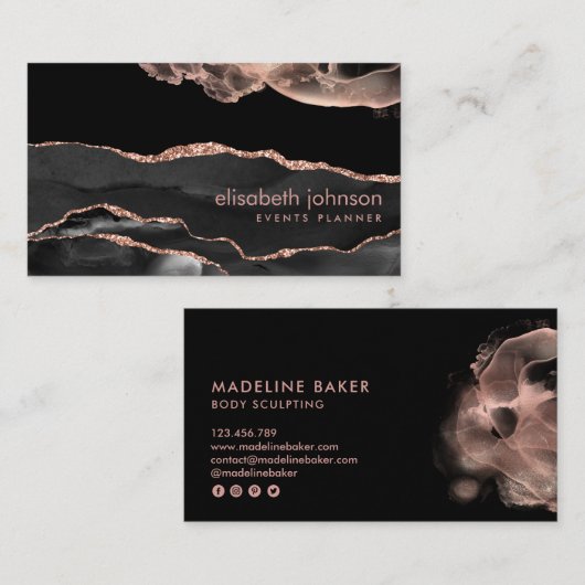 Modern Trendy Elegant Professional Makeup Artist Visitekaartje (Voorkant / Achterkant)