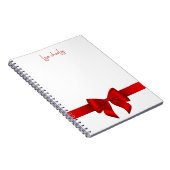 Modern Trendy Elegant Red Bow Girly Notitieboek (Rechterzijde)