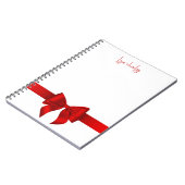 Modern Trendy Elegant Red Bow Girly Notitieboek (Linkerzijde)