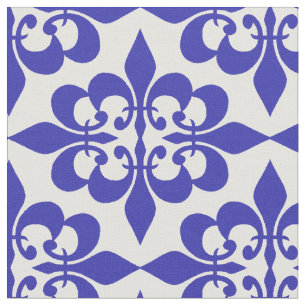 Modern Trendy Elegant  Royal Blue Damask Stof