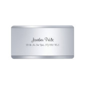 Modern Trendy Elegant Script Silver Sjabloon Etiket (Voorkant)