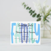 Modern Trendy Family Reunion Save the Date Card (Staand voorkant)