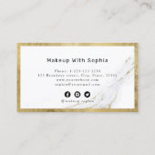 Modern Trendy faux gouden marmer Makeup Artist Visitekaartje (Achterkant)