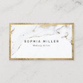 Modern Trendy faux gouden marmer Makeup Artist Visitekaartje (Voorkant)