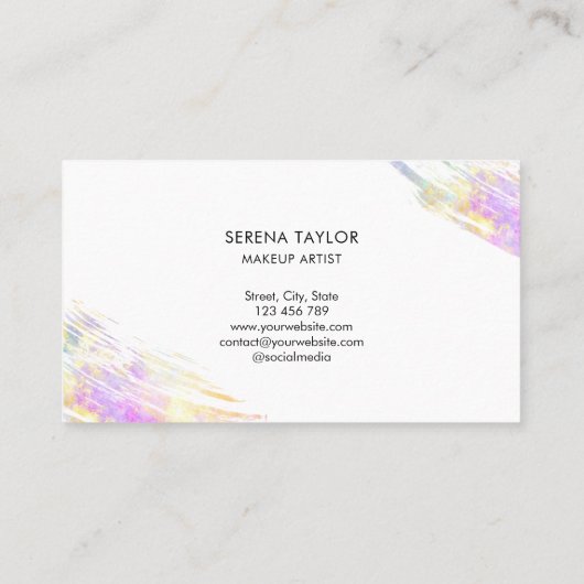 Modern Trendy Faux Opal Stone Professional Elegant Visitekaartje (Achterkant)