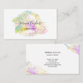 Modern Trendy Faux Opal Stone Professional Elegant Visitekaartje (Voorkant / Achterkant)