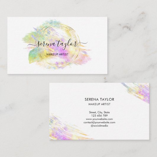 Modern Trendy Faux Opal Stone Professional Elegant Visitekaartje (Voorkant / Achterkant)