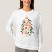 MODERN Trendy feestelijke Retro kerstboom vakantie T-shirt (Voorkant)