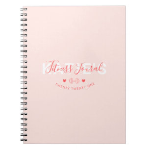 Modern Trendy Fitness Journal Blush Pink Notitieboek