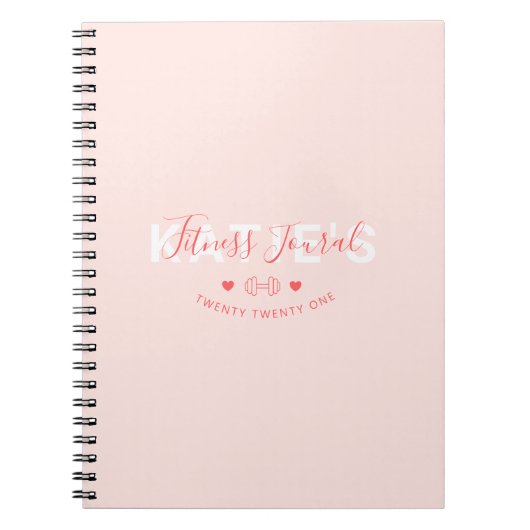 Modern Trendy Fitness Journal Blush Pink Notitieboek (Voorkant)