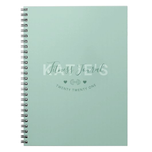 Modern Trendy Fitness Journal Mint Green Notitieboek (Voorkant)