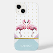 Modern Trendy Flamingo Pink Girly Name Case-Mate iPhone Case (Achterkant)