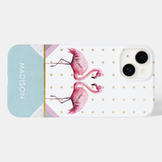 Modern Trendy Flamingo Pink Girly Name Case-Mate iPhone Case (Achterkant (horizontaal))