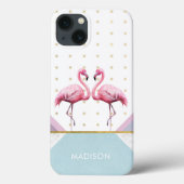 Modern Trendy Flamingo Pink Girly Name Case-Mate iPhone Case (Achterkant)