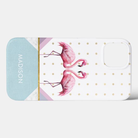 Modern Trendy Flamingo Pink Girly Name Case-Mate iPhone Case (Achterkant (horizontaal))